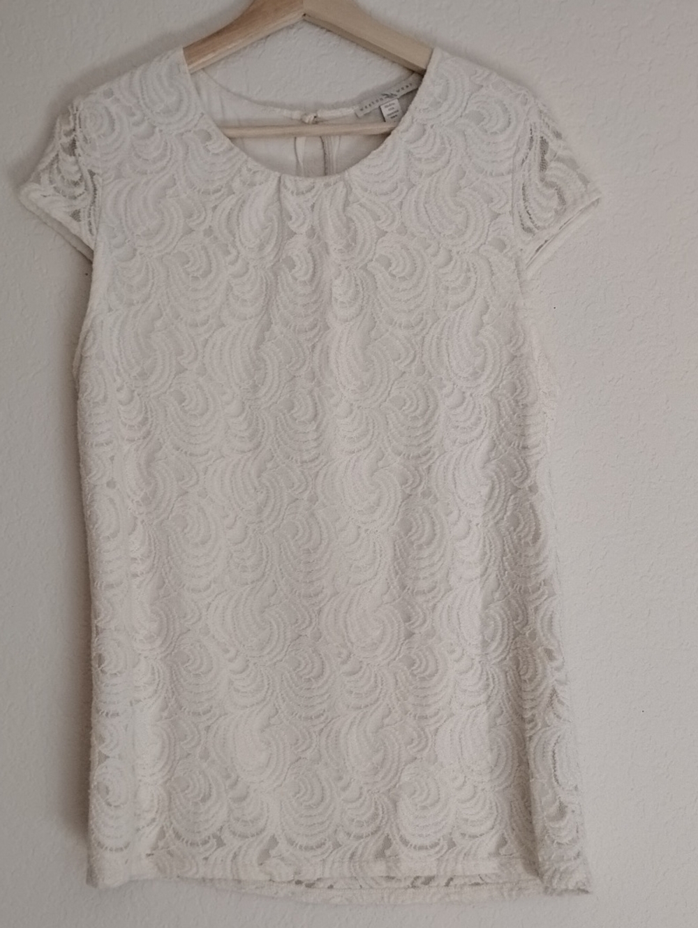 Weston Wear Cream Lace Short Sleeve Long Shirt